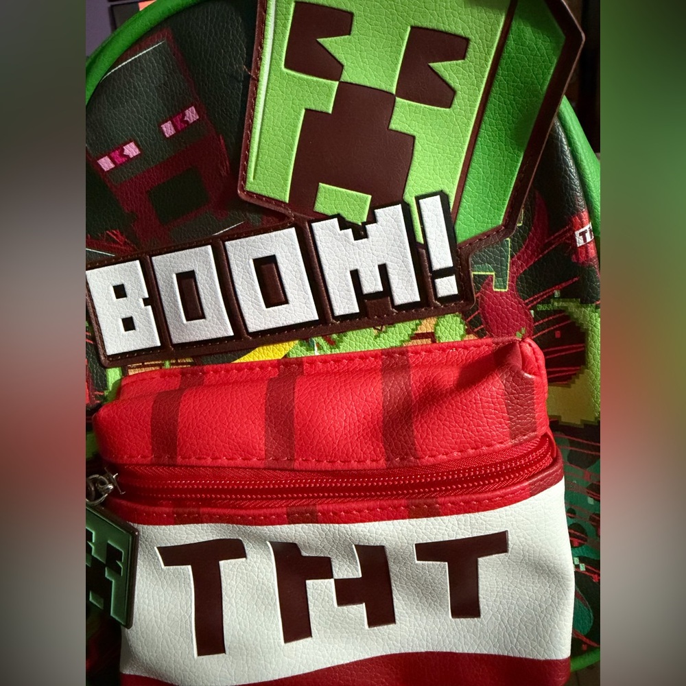 Minecraft Explosion TNT Women's Mini Backpack, Green - Picture 3 of 8